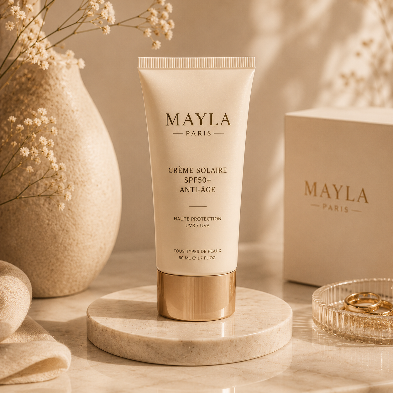 Crème Solaire SPF50+ Anti-Âge